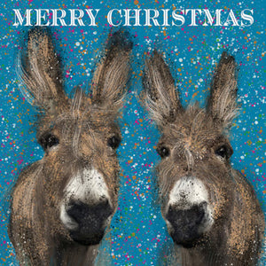 LXM148 - Merry Christmas Donkeys Christmas Card Pack (5 Cards) (1 unit = 3 packs)