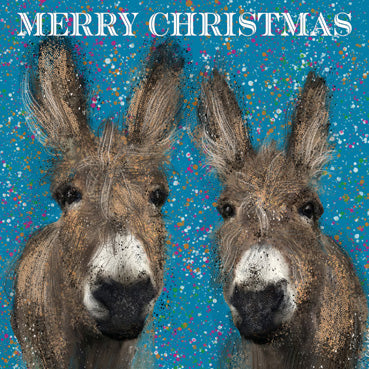 LXM148 - Merry Christmas Donkeys Christmas Card Pack (5 Cards) (1 unit = 3 packs)