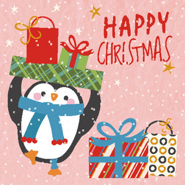 LXM151 - Happy Christmas Penguin Card Pack (5 Cards) (1 unit = 3 Cards)