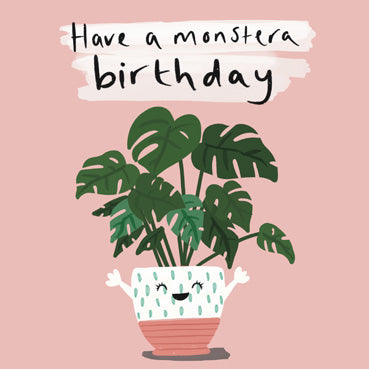 MEM117 - Have a Monstera Birthday Greeting Card (6 Cards)