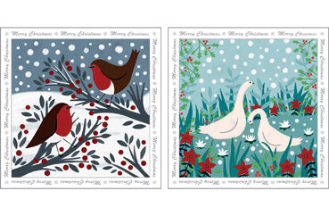 NC-XM556 - Festive Robins and Geese Christmas Pack  (3 Packs of 6 cards)