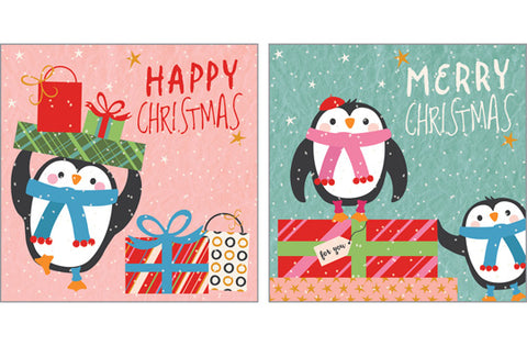 NC-XM566 - Merry Penguins Christmas Pack (6 Cards) (1 unit = 3 packs)