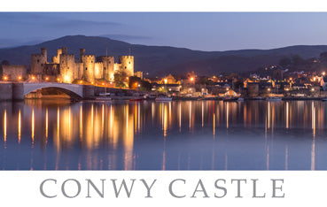 PCW613 - Conwy Castle at Night Postcard (1 unit = 25 postcards)