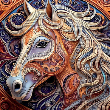 RT176 - Ornate Horse Greeting Card (6 Cards)