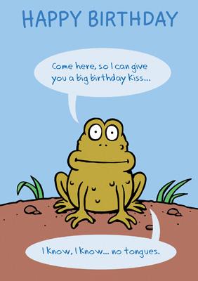 57AL03 - Joyeux anniversaire (Kissing Frog) Carte de vœux