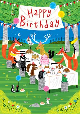 57AQ13 – Carte de joyeux anniversaire Woodland Party