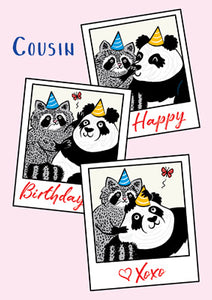 57AQ24 – Carte de vœux joyeux anniversaire cousin (6 cartes)