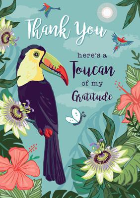 57AS102 - Carte de remerciement Toucan de ma gratitude