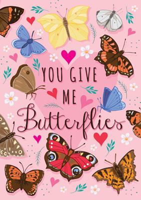 57AS111 - You Give Me Butterflies Valentines Card