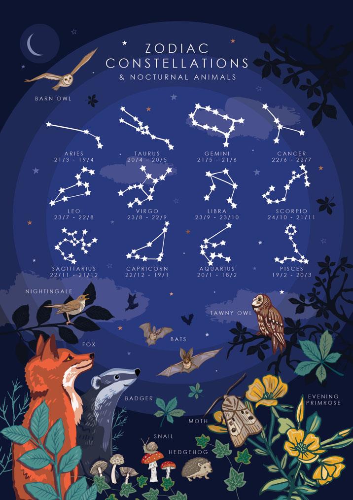 57AS114 - Constellations du zodiaque Carte de vœux