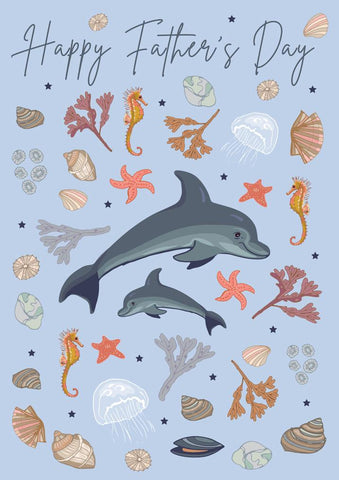 57AS134 - Sharks and Sealife Fathers Day Card (6 Cards)