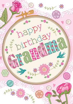 57AS19 - Carte d'anniversaire joyeux anniversaire grand-mère