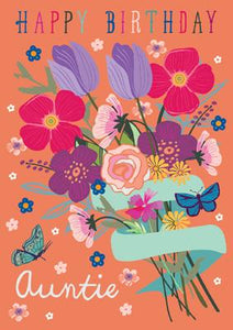 57AS47 - Carte d'anniversaire Joyeux anniversaire Tante (Bouquet)