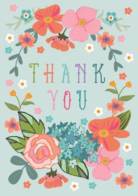 57AS55 - Thank You Floral Greeting Card