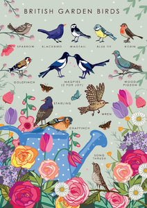 57AS57 - British Garden Birds Nature Guide Greeting Card