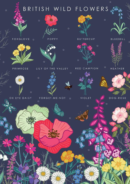 57AS58 - Guide de la nature des fleurs sauvages britanniques Carte de vœux