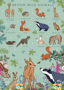 57AS64 - Guide naturel des animaux sauvages britanniques Carte de vœux
