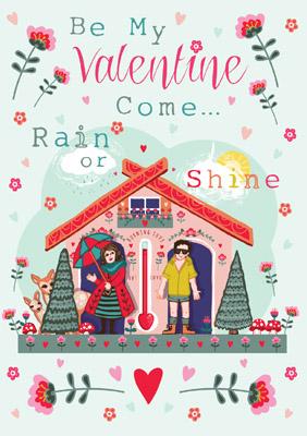 57AS66 - Carte de Saint-Valentin Be My Valentine Rain or Shine