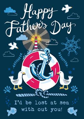 57AS71 - Happy Fathers Day (Lost at Sea) Greeting Card