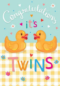 57AS89 - Congratulations It's Twins Greeting Card