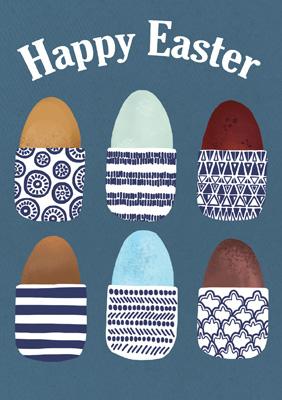 57BB26 - Happy Easter (Painted Egg Cups) Easter Card