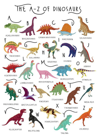 57BB52 - The A-Z of Dinosaurs Greeting Card
