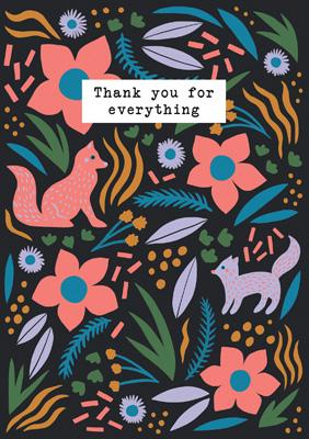 57BB58 - Thank You For Everything (Foxes) Greeting Card