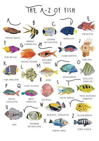 57BB60 - A-Z of Fish Greeting Card