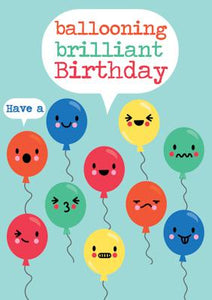 57BW15 - Carte d'anniversaire brillante en montgolfière