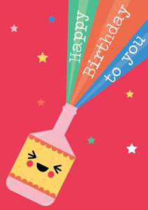 57BW19 - Happy Birthday Party Popper Birthday Card