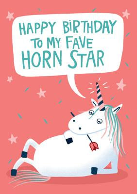 57BW22 - Fave Horn Star Birthday Card