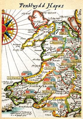57DG09 – Carte d'anniversaire carte du Pays de Galles (gallois)