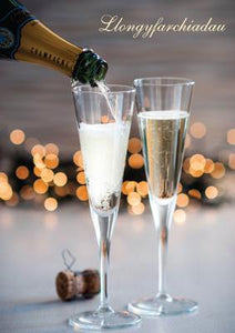 57DG32 – Carte de vœux Félicitations pour flûtes à champagne (gallois)