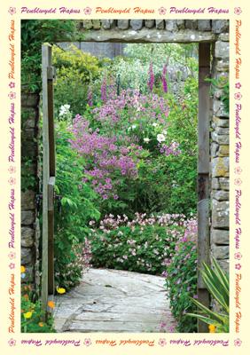 57DG60 - Garden Scene Birthday Card (Welsh)