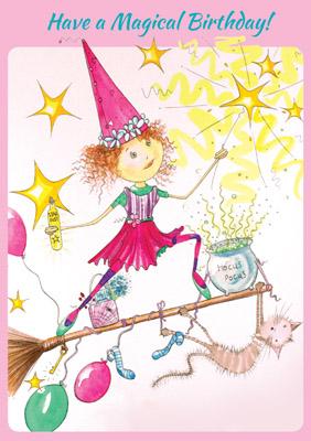 57JK08 - Carte de vœux de sorcière d'anniversaire