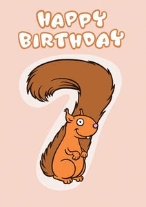 57JK26 - Joyeux 7e anniversaire (écureuil) Carte de vœux