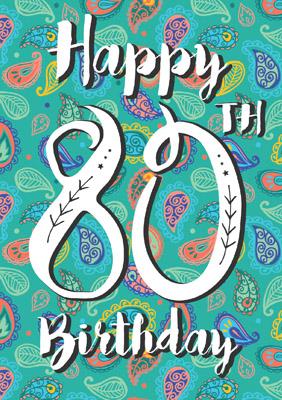 57JN09 - Joyeux 80e anniversaire Carte de vœux