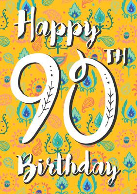 57JN10 - Joyeux 90e anniversaire Carte de vœux