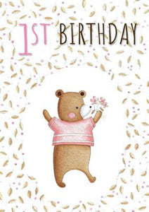 57JN21 - 1st Birthday (Bear) Greeting Card