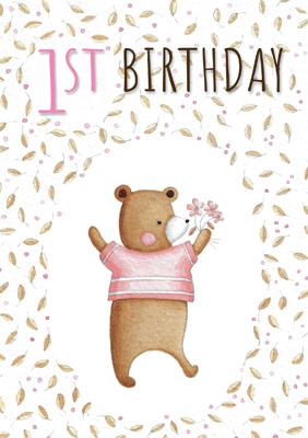 57JN21 - 1er anniversaire (ours) Carte de vœux