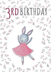 57JN23 - 3rd Birthday (Bunny) Greeting Card