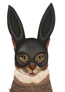 57LL04 - Cat in a Bunny mask Greeting Card (6 Cards)