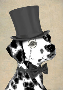 57LL05 - Carte de vœux Top Hat Dalmation (6 cartes)