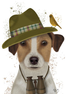 57LL08 – Carte de vœux Jack Russell Birdwatcher (6 cartes)