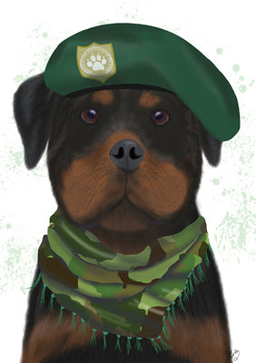 57LL14 - Carte de vœux Rottweiler Commando (6 cartes)