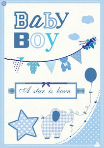 57MT07 - Bébé garçon (Une étoile est née) Carte de vœux