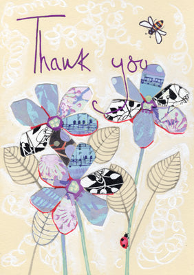 57PG04 - Carte de vœux florale de remerciement