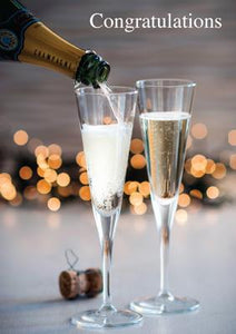 57PT20 - Carte de félicitations (Champagne et verres)