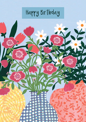 57SH01 - Carte de vœux fleurs d'anniversaire (6 cartes)