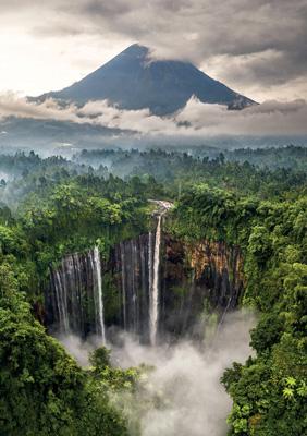 57SM86 - Tumpak Sewu Waterfall Indonesia Greeting Card